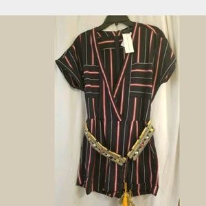 FRENCH CONNECTION Women's Striped Vneck Romper